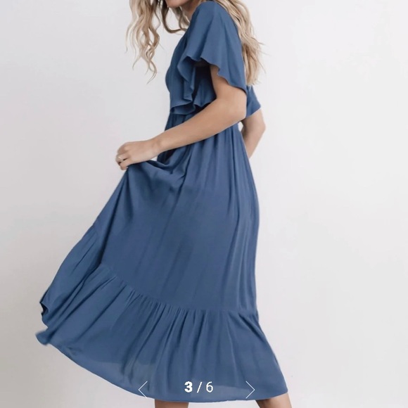 Baltic Born Felicity Smocked Dress in Blue Size Large - Picture 2 of 7